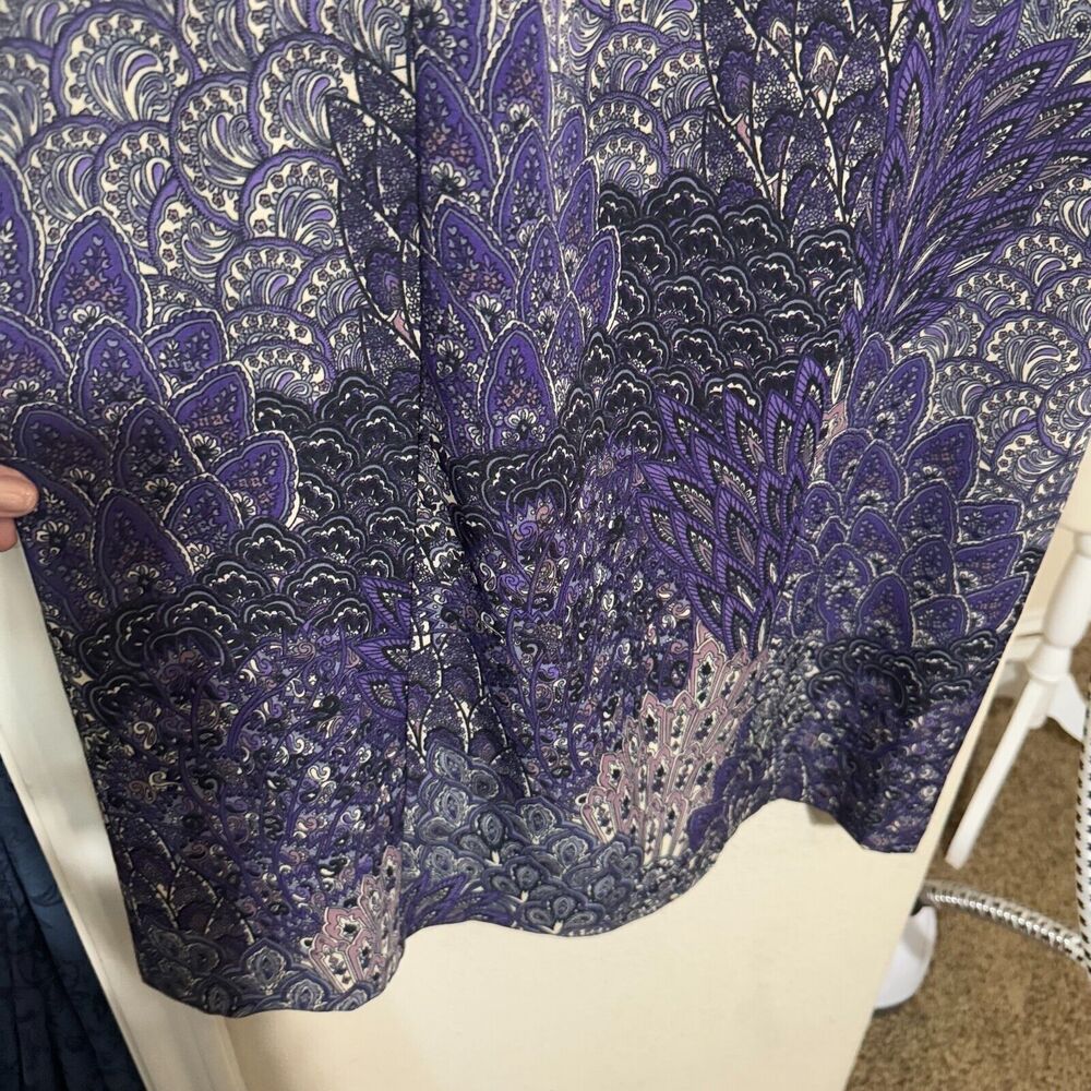 Sleeveless Purple Patterned Midi Dress - Picture 3 of 10